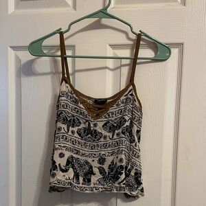 Rue21 Elephant Print Cami Top - Black and Brown